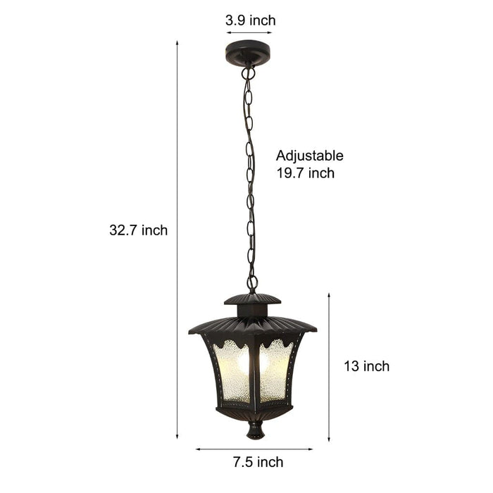 Durable Outdoor Pendant Light with Creative Water Drops Glass Lampshade, Rustproof Die-Cast Aluminum Body for Gardens, Balconies, and Gazebos-ErisView-6