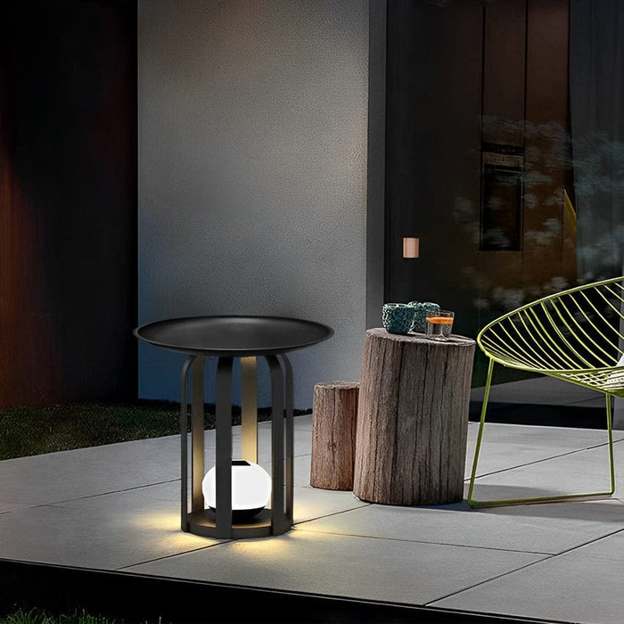 Durable Outdoor Solar Floor Lamp with Waterproof, Dustproof, Rustproof Features, Multi-Functional as Side Table, Plant Stand, and More-ErisView-4