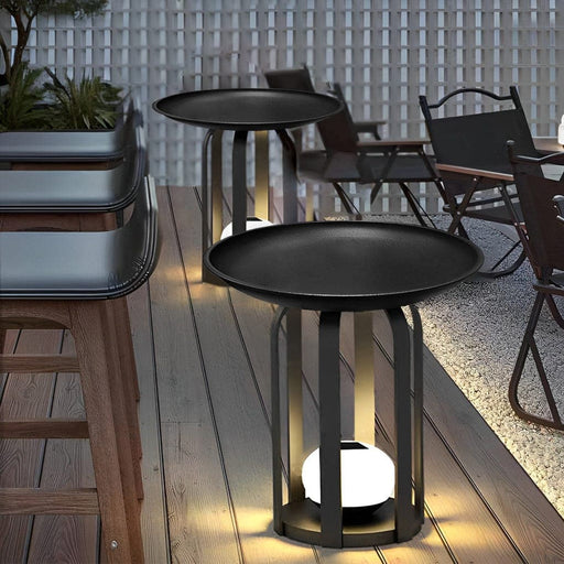 Durable Outdoor Solar Floor Lamp with Waterproof, Dustproof, Rustproof Features, Multi-Functional as Side Table, Plant Stand, and More-ErisView-1