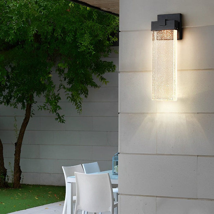 Durable Outdoor Wall Light with Bubble Crystal Lampshade, Waterproof Aluminum Body, Bright and Warm Lighting for All Weather Conditions-ErisView-12