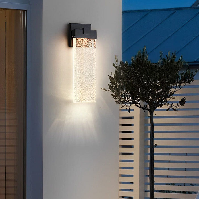 Durable Outdoor Wall Light with Bubble Crystal Lampshade, Waterproof Aluminum Body, Bright and Warm Lighting for All Weather Conditions-ErisView-15