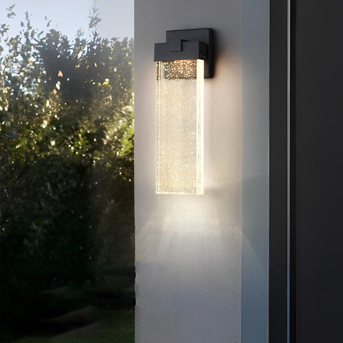 Durable Outdoor Wall Light with Bubble Crystal Lampshade, Waterproof Aluminum Body, Bright and Warm Lighting for All Weather Conditions-ErisView-14