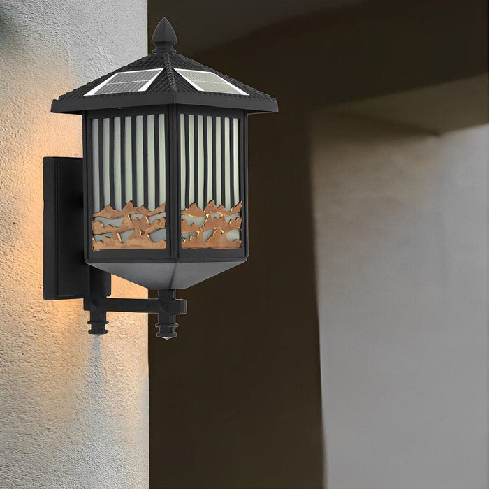 Durable Outdoor Wall Light with Die-Cast Aluminum and Frosted Glass, Waterproof, Rustproof, Wired and Solar Options for Porch and Patio-ErisView-1