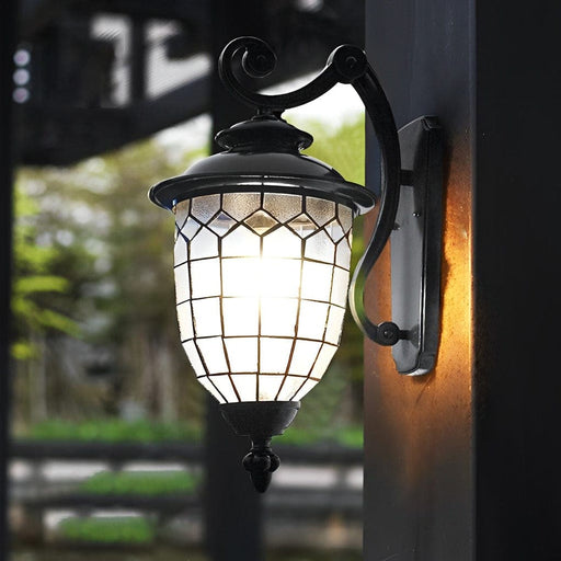 Durable Outdoor Wall Sconces with Unique Line Design, Textured Glass, and Rustproof Aluminum for Garden, Porch, Balcony, Available in Black & Bronze-ErisView-1