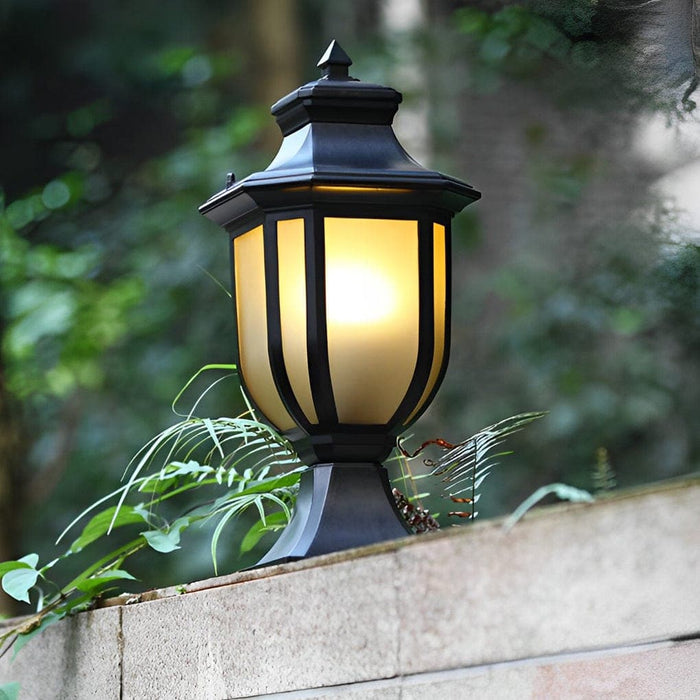 Durable Retro Fence Post Lights, Waterproof, Rustproof, and Moisture Proof Aluminum Alloy with Glass Lampshade for Cozy Outdoor Ambiance-ErisView-13