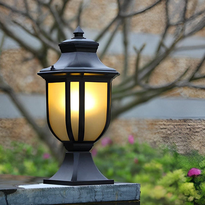 Durable Retro Fence Post Lights, Waterproof, Rustproof, and Moisture Proof Aluminum Alloy with Glass Lampshade for Cozy Outdoor Ambiance-ErisView-11