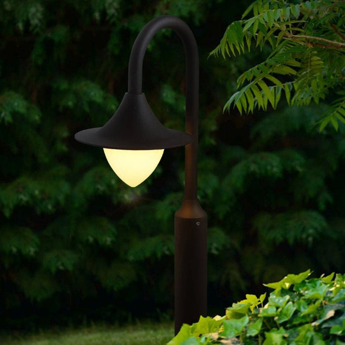 Durable Rust-Proof Outdoor Light with Textured Frosted Shade and Curved Arms, Ideal for Garden, Patio, Walkway, and Driveway, Safe in Rain or Snow-ErisView-3