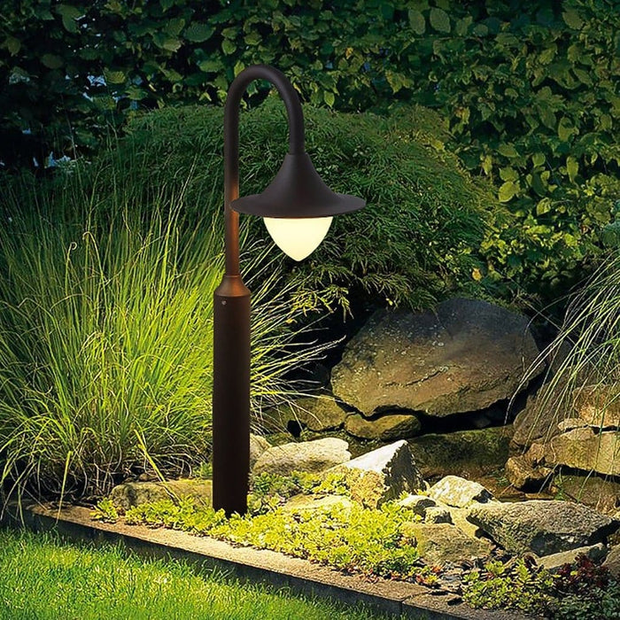 Durable Rust-Proof Outdoor Light with Textured Frosted Shade and Curved Arms, Ideal for Garden, Patio, Walkway, and Driveway, Safe in Rain or Snow-ErisView-16