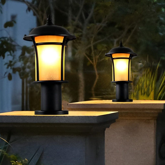 Durable Rustproof Iron Garden Light with Handmade Glass Lampshade, Superior Waterproof Performance, Available in Three Heights for Outdoor Pathways-ErisView-15