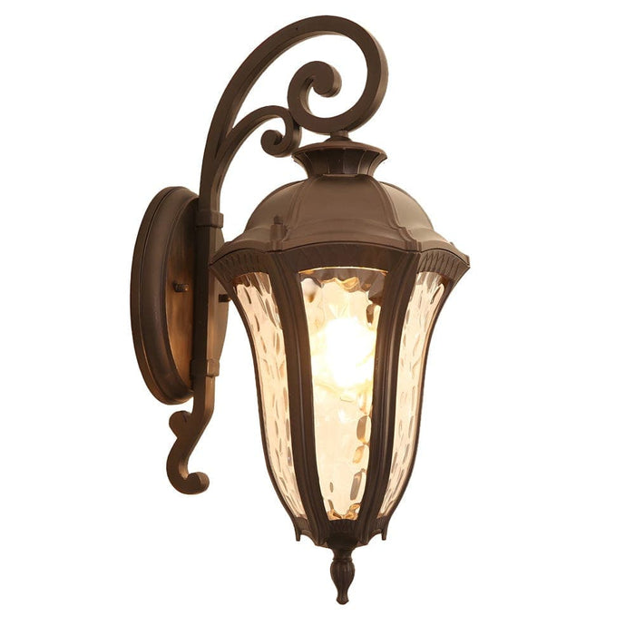 Durable Rustproof Outdoor Wall Sconce with Die-Cast Aluminum and Water-Patterned Lampshade, IP23 Waterproof for Garden, Porch, Garage, Patio-ErisView-7