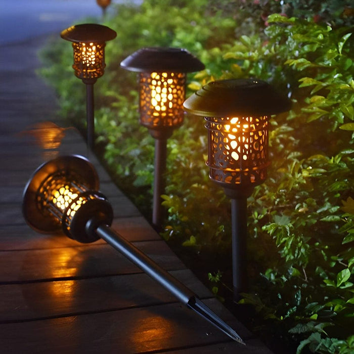 Durable Solar Lawn Lamp with Artistic Hollow Design, Waterproof Die-Cast Aluminum, Intelligent Light Control, Easy Installation for Pathways and Gardens-ErisView-3