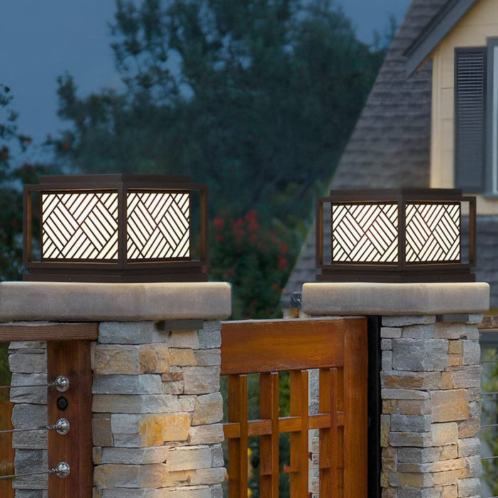 Durable Solar Outdoor Fence Post Light with Waterproof Galvanized Sheet Material and Bright Acrylic Lampshade for Parks, Villas, and Lawns-ErisView-14