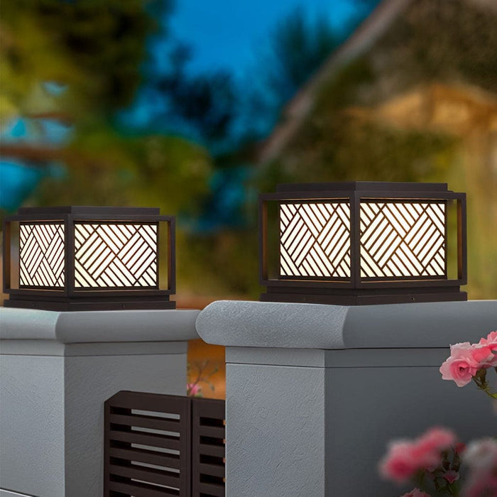 Durable Solar Outdoor Fence Post Light with Waterproof Galvanized Sheet Material and Bright Acrylic Lampshade for Parks, Villas, and Lawns-ErisView-13