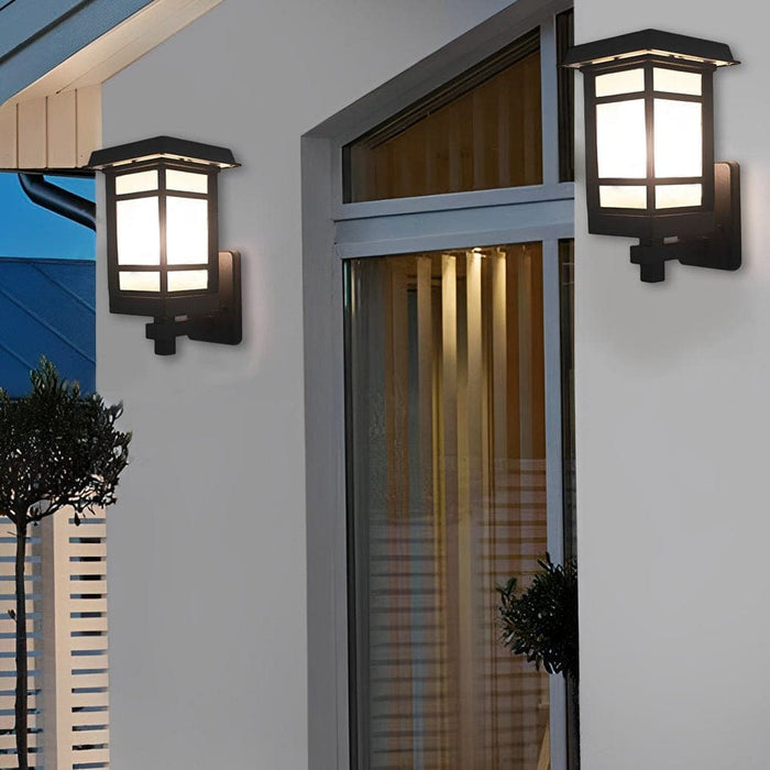 Durable Solar Outdoor Wall Lamps with Aluminum Body & Frosted Glass Shade, Waterproof & Rustproof for Garden, Patio, Driveway & Balcony-ErisView-3