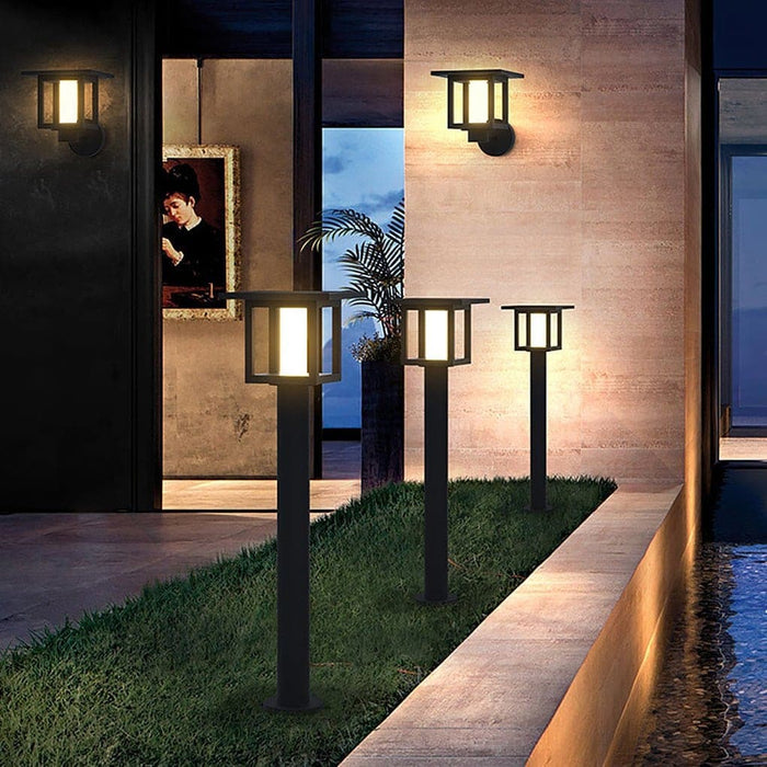 Durable Solar Outdoor Wall Light with Square Cutout Design, Dual Power Supply for Path, Patio, Courtyard, Walkway, and Garden-ErisView-8