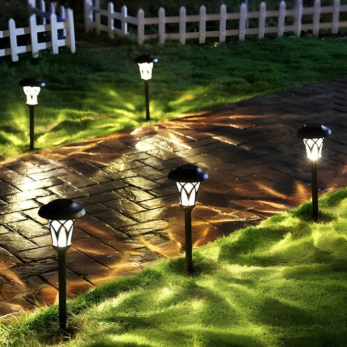 Durable Solar Pathway Lights, Waterproof, Rust-Proof Metal & Glass, Auto-Charging for Night Illumination, Perfect for Gardens & Patios-ErisView-1