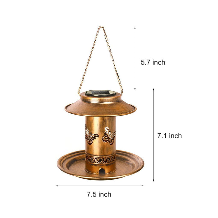 Durable Solar Powered Metal Outdoor Hanging Bird Feeder & Decorative Garden Light, Perfect Gift for Bird Watchers & Outdoor Enthusiasts-ErisView-11