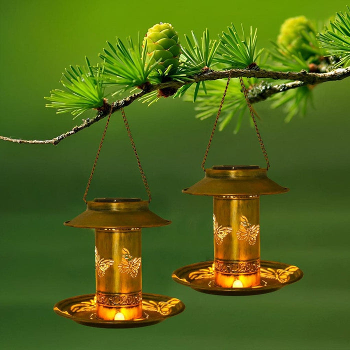 Durable Solar Powered Metal Outdoor Hanging Bird Feeder & Decorative Garden Light, Perfect Gift for Bird Watchers & Outdoor Enthusiasts-ErisView-4