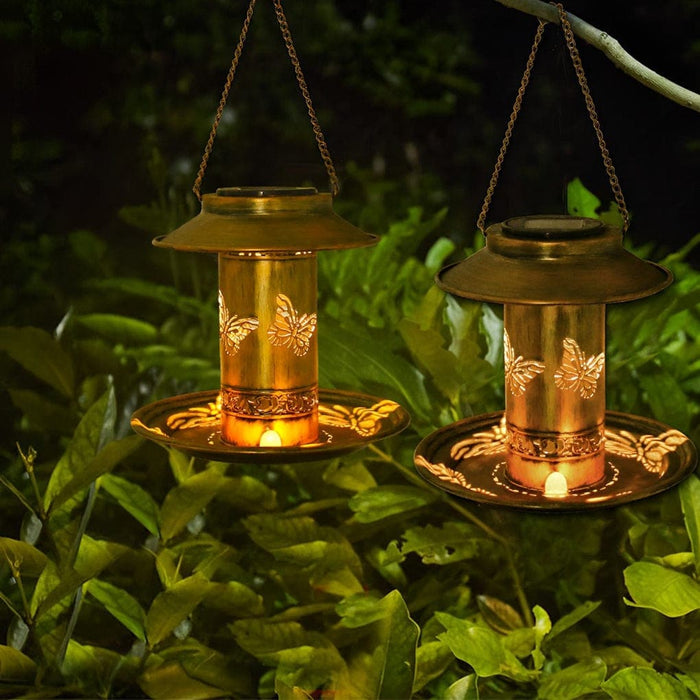 Durable Solar Powered Metal Outdoor Hanging Bird Feeder & Decorative Garden Light, Perfect Gift for Bird Watchers & Outdoor Enthusiasts-ErisView-5