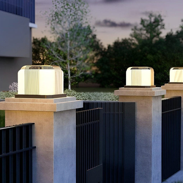 Durable Stainless Steel Deck Post Lights, Wired & Solar Options with Bright White PE Lampshade for Attractive Outdoor Fence Lighting-ErisView-11