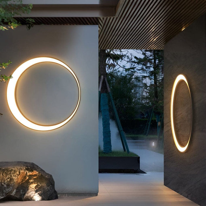 Durable Stainless Steel Minimalist Moon Outdoor Wall Lamp with Bright PC Lampshade, Perfect for Porch, Terrace, Balcony, Garage Door, and Entrance-ErisView-9