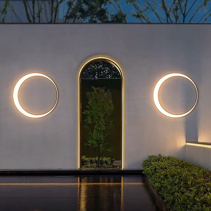 Durable Stainless Steel Minimalist Moon Outdoor Wall Lamp with Bright PC Lampshade, Perfect for Porch, Terrace, Balcony, Garage Door, and Entrance-ErisView-1