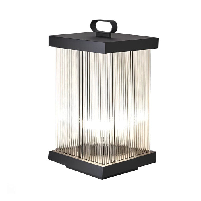 Durable Stainless Steel Outdoor Lantern with Unique Glass Lampshade, Waterproof, Rustproof, Ideal for Garden, Patio, Porch, and Driveway Lighting-ErisView-4