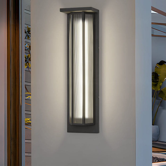 Durable Stainless Steel Outdoor Wall Lights with High Transmittance Acrylic Shade, Available in Hardwired and Solar-Powered Options, 20" and 26" Heights-ErisView-2