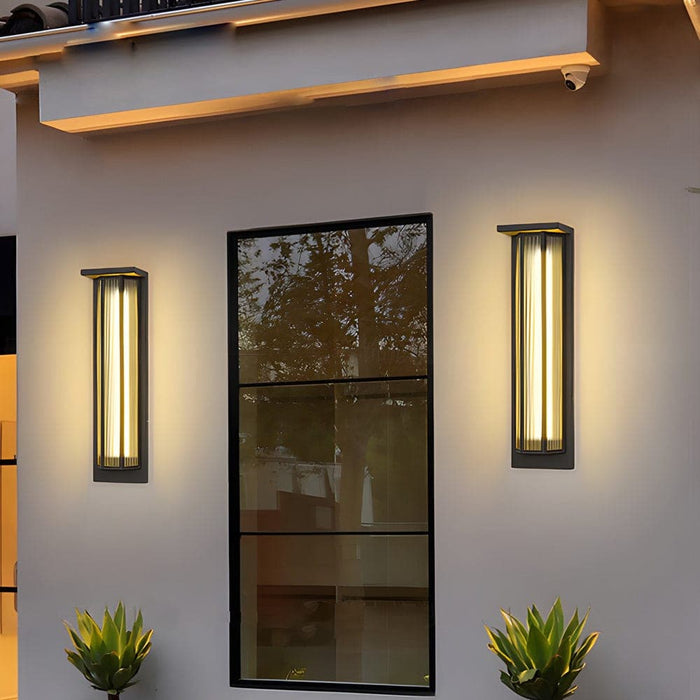 Durable Stainless Steel Outdoor Wall Lights with High Transmittance Acrylic Shade, Available in Hardwired and Solar-Powered Options, 20" and 26" Heights-ErisView-3