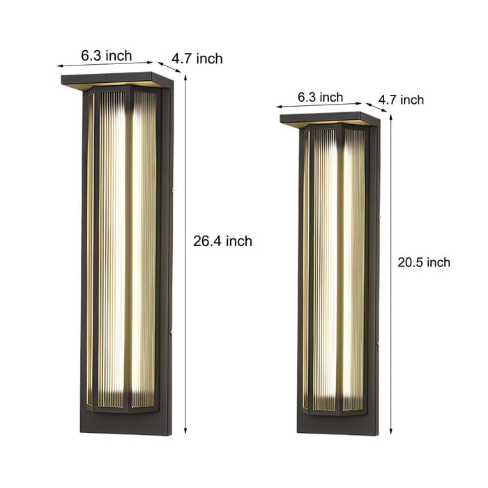 Durable Stainless Steel Outdoor Wall Lights with High Transmittance Acrylic Shade, Available in Hardwired and Solar-Powered Options, 20" and 26" Heights-ErisView-7