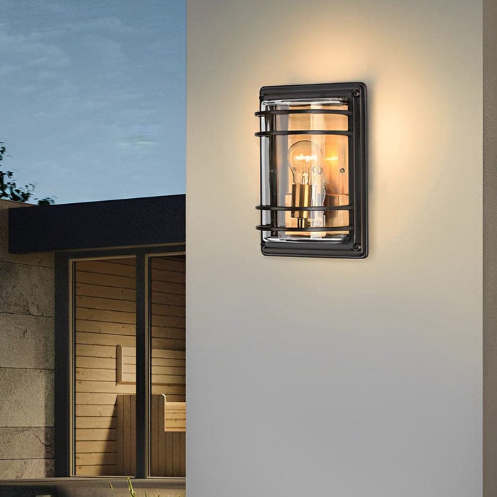 Durable Waterproof Outdoor Wall Light with Aluminum Alloy Frame and Glass Lampshade, Ideal for Courtyard, Garden, and Patio Lighting-ErisView-3