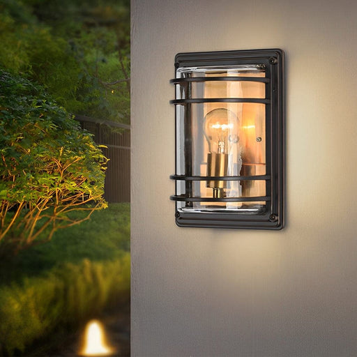 Durable Waterproof Outdoor Wall Light with Aluminum Alloy Frame and Glass Lampshade, Ideal for Courtyard, Garden, and Patio Lighting-ErisView-1