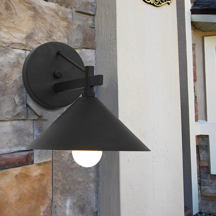 Durable Waterproof and Rustproof Outdoor Wall Light with Tapered Metal Design and Cone Shape Lampshade for Stylish Exterior Lighting-ErisView-10