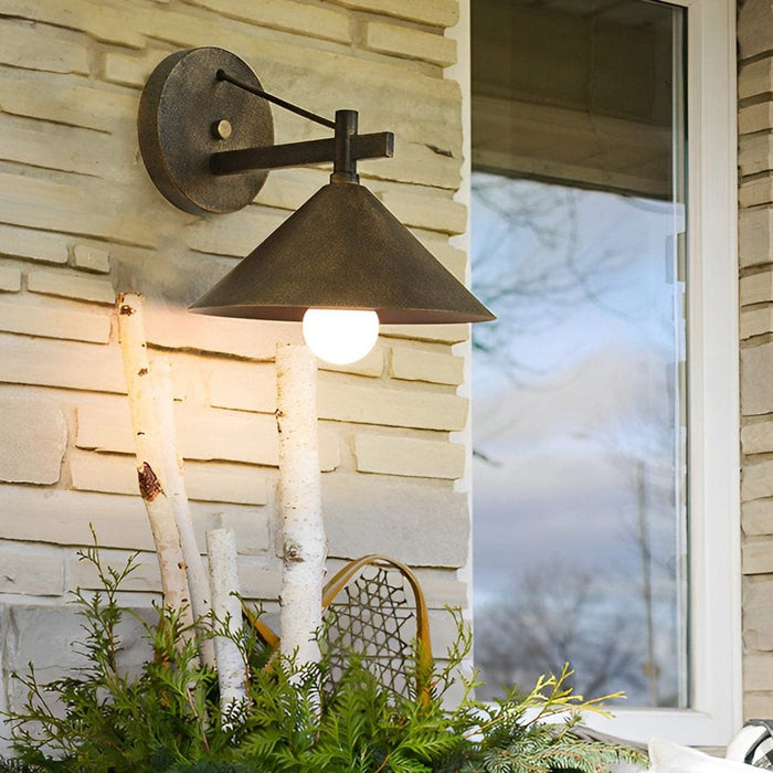 Durable Waterproof and Rustproof Outdoor Wall Light with Tapered Metal Design and Cone Shape Lampshade for Stylish Exterior Lighting-ErisView-2