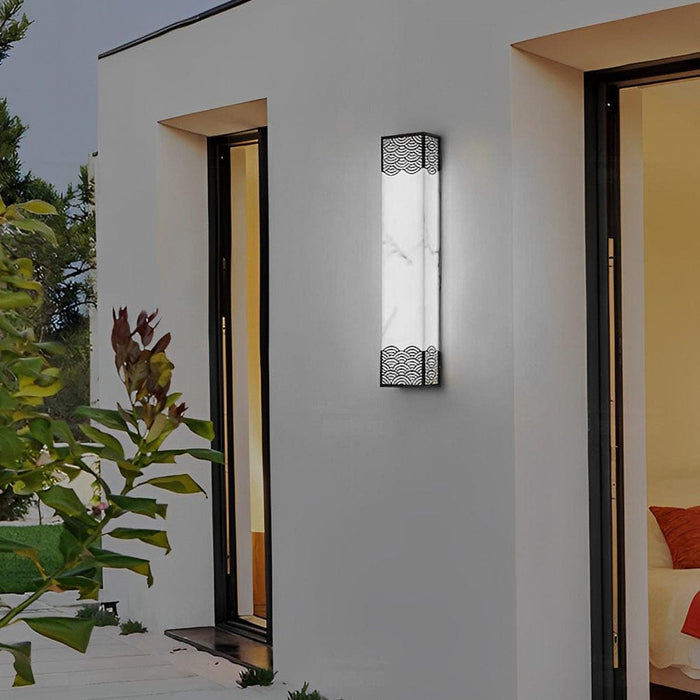 Durable and Stylish Rectangular Resin Wall Sconce for Outdoor Lighting, Weatherproof Exterior Light for Garage, Garden, Courtyard, and More-ErisView-2