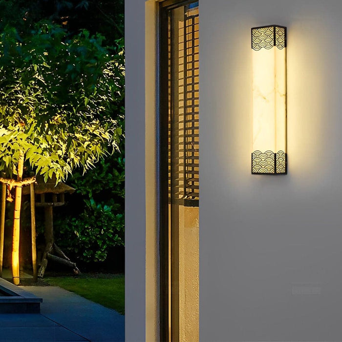 Durable and Stylish Rectangular Resin Wall Sconce for Outdoor Lighting, Weatherproof Exterior Light for Garage, Garden, Courtyard, and More-ErisView-15