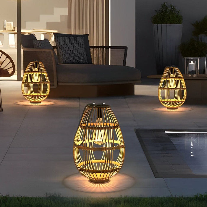 Eco-Friendly Solar Garden Light with Renewable Wood & Rattan, Waterproof LED Lantern, High-Efficiency Solar Panel, Portable & Durable for Outdoor Use-ErisView-4