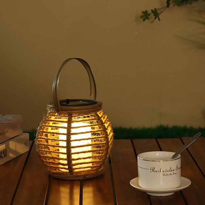 Eco-Friendly Solar Powered Garden Lanterns, Durable PVC & Hemp Rope, Portable for Patios, Gardens, Camping & Outdoor Parties-ErisView-7