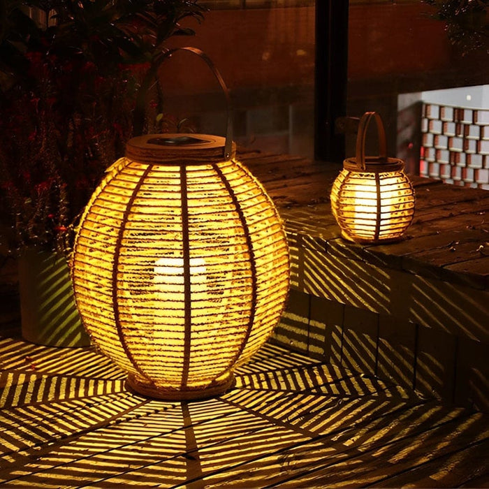 Eco-Friendly Solar Powered Garden Lanterns, Durable PVC & Hemp Rope, Portable for Patios, Gardens, Camping & Outdoor Parties-ErisView-8