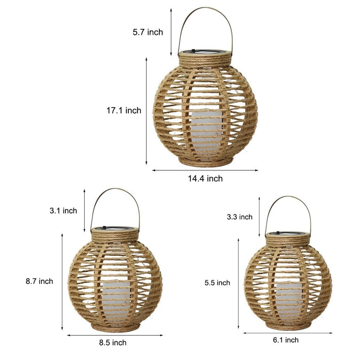 Eco-Friendly Solar Powered Garden Lanterns, Durable PVC & Hemp Rope, Portable for Patios, Gardens, Camping & Outdoor Parties-ErisView-5