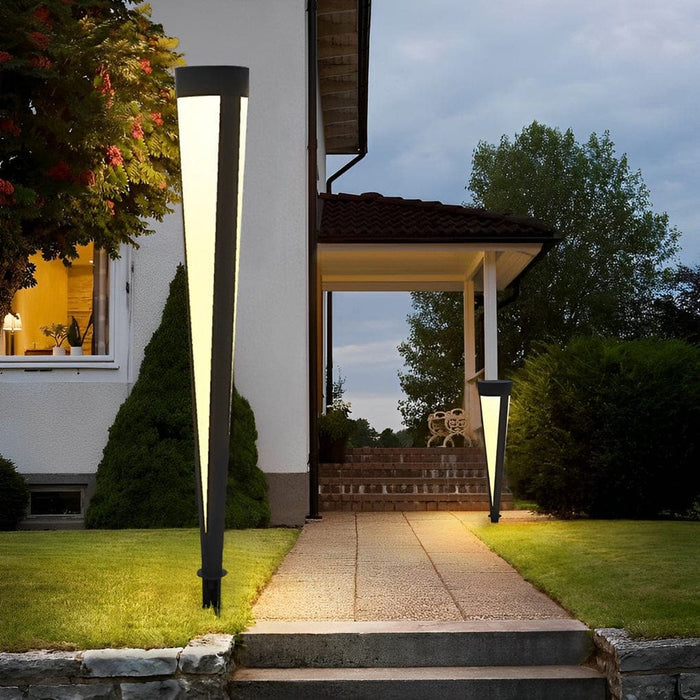 Elegant Aluminum and Acrylic Outdoor Solar Pathway Light with High-Efficiency LED and Weather-Resistant Design for Warm Garden Illumination-ErisView-2