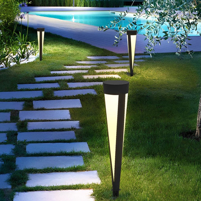 Elegant Aluminum and Acrylic Outdoor Solar Pathway Light with High-Efficiency LED and Weather-Resistant Design for Warm Garden Illumination-ErisView-3