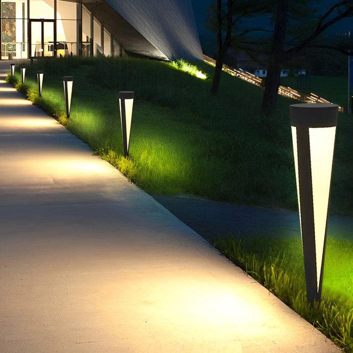 Elegant Aluminum and Acrylic Outdoor Solar Pathway Light with High-Efficiency LED and Weather-Resistant Design for Warm Garden Illumination-ErisView-9