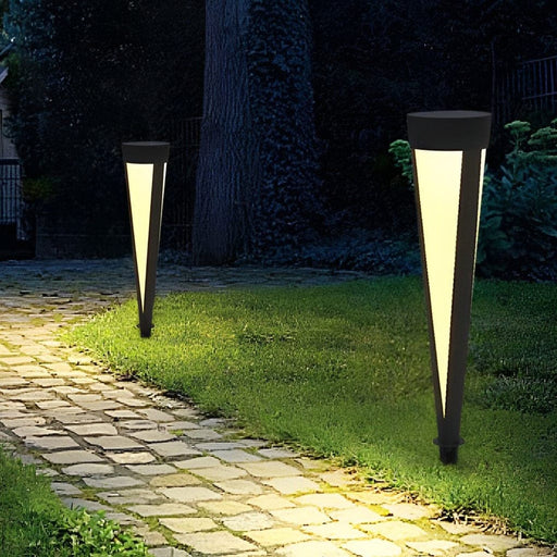 Elegant Aluminum and Acrylic Outdoor Solar Pathway Light with High-Efficiency LED and Weather-Resistant Design for Warm Garden Illumination-ErisView-1