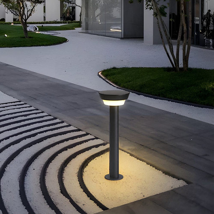 Elegant Black Aluminum Outdoor Path Light with IP65 Waterproof Rating, Two Installation Options, and Solar Charging Capability-ErisView-2