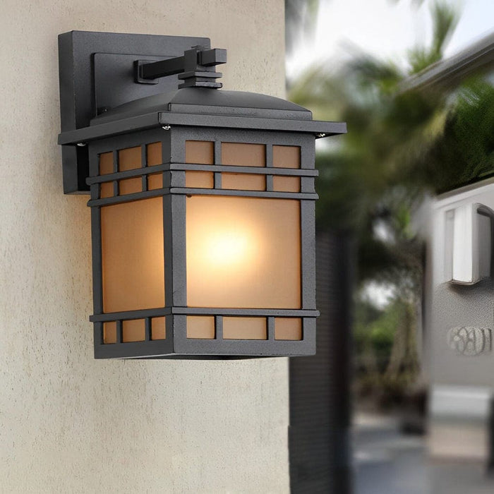 Elegant Black Industrial Outdoor Wall Light, Waterproof, Rustproof, E27 Bulb Base, Perfect for Porch, Balcony, Garden, and Hallway Decor-ErisView-3