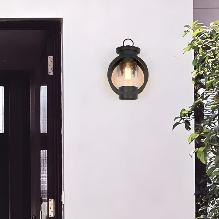 Elegant Black Outdoor Wall Lamp with Raindrop Glass Shade, E27 Base, Includes 6W LED Edison Bulb, Warm White Light for Modern and Traditional Décor-ErisView-4