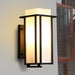 Elegant Black Outdoor Wall Light with Milky White Glass Shade, Waterproof, Rustproof, and Dust-Resistant for a Retro Vibe-ErisView-11