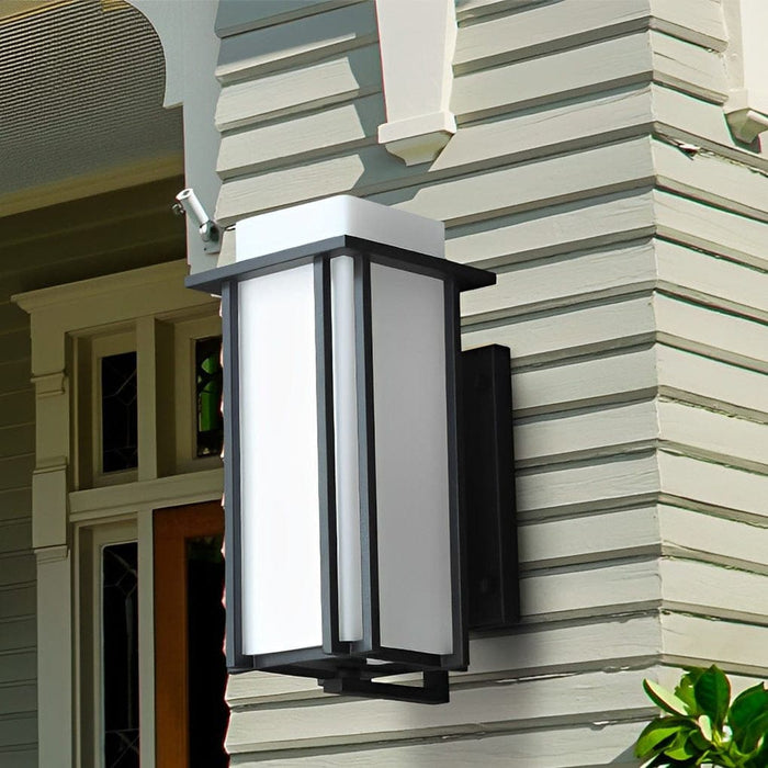 Elegant Black Outdoor Wall Light with Milky White Glass Shade, Waterproof, Rustproof, and Dust-Resistant for a Retro Vibe-ErisView-4