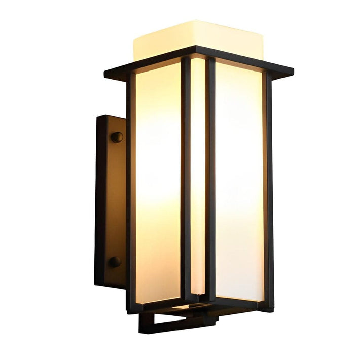 Elegant Black Outdoor Wall Light with Milky White Glass Shade, Waterproof, Rustproof, and Dust-Resistant for a Retro Vibe-ErisView-9